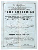 1859 Bécs, Pénz lotteriák bevételéről szóló hirdetmény, mely a Pöstyénben fölállítandó katonai fürdőház építésére lesz fordítva