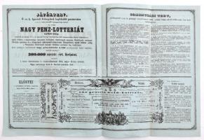 1859 Bécs, Pénz lotteriák bevételéről szóló hirdetmény, mely a Pöstyénben fölállítandó katonai fürdő...