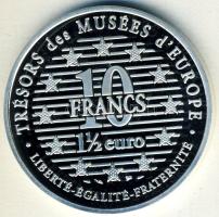 Franciaország 1996. 10Fr/1 1/2€ Ag "Múzeumi kincsek-Kínai lovas" T:PP Csak 15.000db!