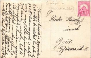 Törökszentmiklós, utca, rendőr, templom, takarékpénztár, Sas drogéria, Rosenfeld Miksa üzlete. photo...