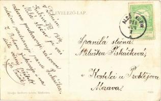 1914 Alsókubin, Dolny Kubín; Fő tér, látkép a római katolikus templommal. W.L. Bp. 2450. Szollarik I...