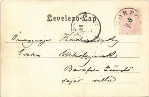 1899 (Vorläufer) Korpona, Krupina; Szentháromság szobor és tér, templom, üzlet / Trinity statue and ...