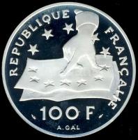 Franciaország 1991. 100Fr/15Ecu Ag "Descartes" T:PP Csak 20.000db!