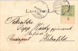 1904 Nagyszombat, Trnava; Nagy Lajos utca, zsinagóga / street, synagogue