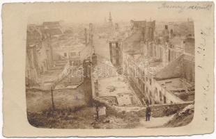 1913 Pozsony, Pressburg, Bratislava; romok a nagy tűzvész után / ruins after the great fire. photo