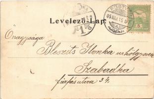 1905 Pöstyén, Piestany; Erzsébet út, vendéglő / street, restaurant  (EK)