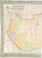 1963 Magyar Népköztársaság Államigazgatási térképe, 1:500.000, Bp., Kartográfia, 78x116 cm