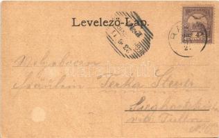 1901 Rajka, Járásbírósági hivatal, Fő tér. Jean Schmidt Art Nouveau, floral, litho  (EB)