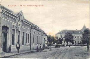 1914 Facset, Facsád, Faget; M. kir. járásbírósági épület, Népbank részvénytársaság. Onesan és Leukucza kiadása / county court, bank + FACSÁD P.U.