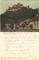 1901 Kőhalom, Reps, Rupea; Fő tér és vár. Johanna Gunesch / castle and main square (r)