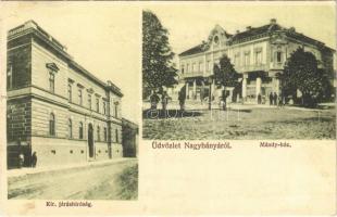 1911 Nagybánya, Baia Mare; Mándy ház, Kir. járásbíróság, üzlet. Kovács Gyula kiadása / villa, shops, county court (EK)