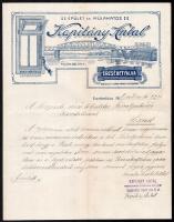 1918 Erzsébetfalva, Kapitány Antal épület és műlakatos fejléces levélpapírjára írt levél