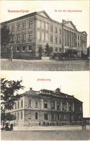 1908 Szamosújvár, Gherla; M. kir. állami főgimnázium, járásbíróság. Karátsonyi Gyula kiadása / grammar school, county court