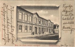 1901 Gölnicbánya, Göllnitz, Gelnica; Magy. kir. állami vasipari szakiskola. Matz Gusztáv kiadása / school (EK)
