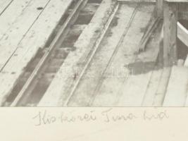 cca 1906 A kiskörei Tisza-híd korszerűsítése, kartonra ragasztott fotó, feliratozva, 23×30 cm