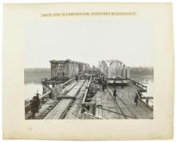 cca 1906 A kiskörei Tisza-híd korszerűsítése, kartonra ragasztott fotó, feliratozva, 23×30 cm
