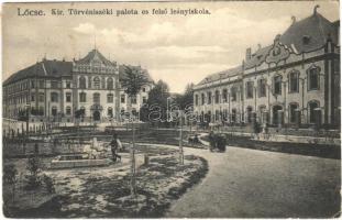 1909 Lőcse, Levoca; Kir. törvényszéki palota, felső leányiskola. Feitzinger Ede No. 945 I. / court palace, girl school (EK)