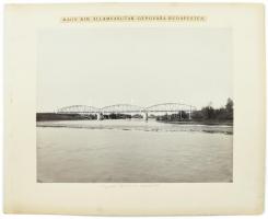 cca 1900 Nagyvárad környéke, vasúti híd, kartonra ragasztott, feliratozott fotó, 23×30 cm