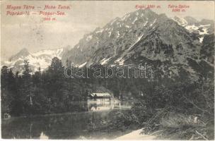 1909 Tátra, Vysoké Tatry; Poprádi tó, Kopki, Tátra-csúcs. Franz Pietschmann No. 2360. / Popradske pleso / lake, mountain peaks (EK)