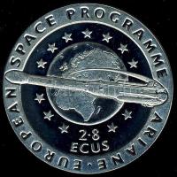 Gibraltár 1993. 2.8Ecu Ag "Ariane-Európai űrprogram" T:BU