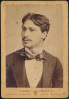 cca 1870-1880 báró Bornemisza Pál (1853-1909) néprajzkutató, Afrika-kutató keményhátú fotója, foltos, 16x11 cm