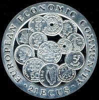 Gibraltár 1993. 21Ecu Ag "ECU" T:PP pici k.