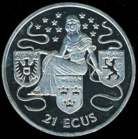 Gibraltár 1995. 21Ecu Ag "Europa-Ausztria, Svédország, Finnország" T:PP k.