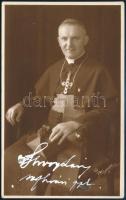 cca 1930 Shvoy Lajos (1879-1968) katolikus pap, székesfehérvári püspök által aláírt fotólap