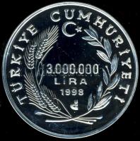 Törökország 1998. 3000.000L Ag "Dolmabahce Sarayi palota" T:PP RR!! Csak 1710db!