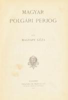 Magyary Géza: Magyar polgári perjog. Bp., 1911, Franklin, V+1+2+996 p. Első kiadás. Korabeli átkötöt...