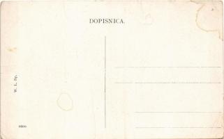 Zsupanya, Zupanja; utca, Bruckner vendéglő és kávéház. W.L. Bp. 6600. / Svratiste, kafana / street, ...