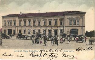 1904 Nagykikinda, Kikinda; Városi szálloda, lovas hintók / hotel, horse chariots