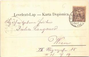 1901 Vinkovce, Vinkovci; utcakép egy kivágott óriás tölgyfa törzsével / Ogromno hrastovo stablo / Ri...
