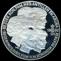 Hollandia 1992. 25Ecu Ag "Koronázási évforduló" T:PP Csak 30.000db!