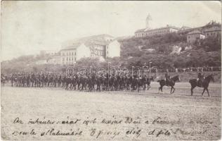 1906 Budapest I. Vérmező, Ferenc József császár látogatása, önkéntes század / Franz Joseph visiting, K.u.K. military. photo (EK)