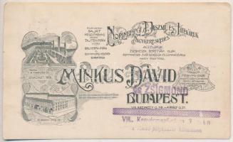 1913 Budapest VIII. Minkus Dávid és Zsigmond Norinbergi díszmű és játékáru üzlete reklámja. Kenyérmező utca 3. Art Nouveau, floral (r)