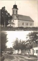 1932 Ratkóc, Ratkovce; Római katolikus templom, Fő utca, lovaskocsi / church, main street, horse cart. photo