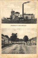 1935 Bélaház, Boleráz; Fő utca, kukoricakeményítő gyár / main street, cornstarch factory (fl)