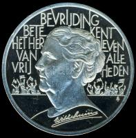 Hollandia 1995. 25Ecu Ag "Wilhelmina-II.világháború befejezésnek 40. évfordulója" T:PP kis k. Csak 25.000db!