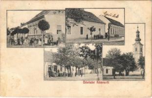 1912 Kémes, templom, utcaképek, jegyzői lak, Fischer Ignátz üzlete