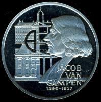 Hollandia 1996. 25Ecu Ag "Jacob van Kampen" T:PP kis k. Csak 25.000db!