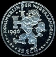 Hollandia 1996. 25Ecu Ag "Jacob van Kampen" T:PP kis k. Csak 25.000db!