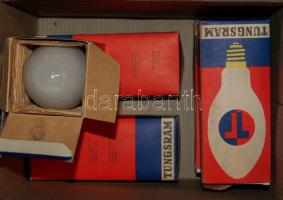 5 db nagyméretű nem használt Tungsram higanylámpa-izzó eredeti dobozban kb 1980-ból