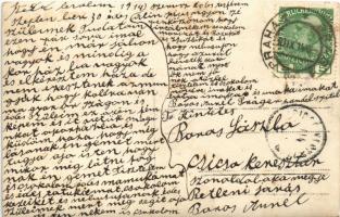 1914 Sérült osztrák-magyar katonák orvosokkal és nővérekkel egy prágai hadikórház udvarán / WWI Aust...