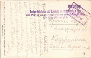 1915 Kranken-Haltstation mit Nachtruhe am Ostbahnhofe in Wien des Patriotischen Hilfsvereines vom Ro...