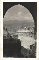 1939 Trencsén, Trencín; Pohlad z hradu / látkép a várból, híd / view from the castle, bridge