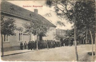 1914 Mágocs, utca, városháza, Laufer Gyula üzlete és saját kiadása (EK)