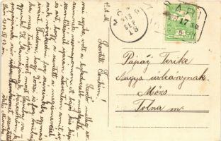 1913 Sári (Dabas), utca, római katolikus templom. Kohut Adolf kiadása + "SÁRI POSTAI ÜGYN"