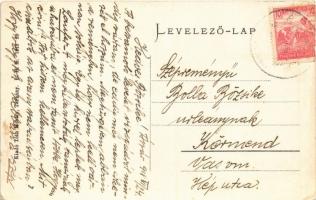 1918 Tárkány, Református templom és iskola. Tóth Mihály kiadása