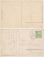 Crikvenica, Cirkvenica; Belle-Vue Restaurant Cafe - 2 db régi képeslap / 2 pre-1945 postcards